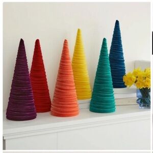 Colorful Cone-Shaped Holiday Decor Set